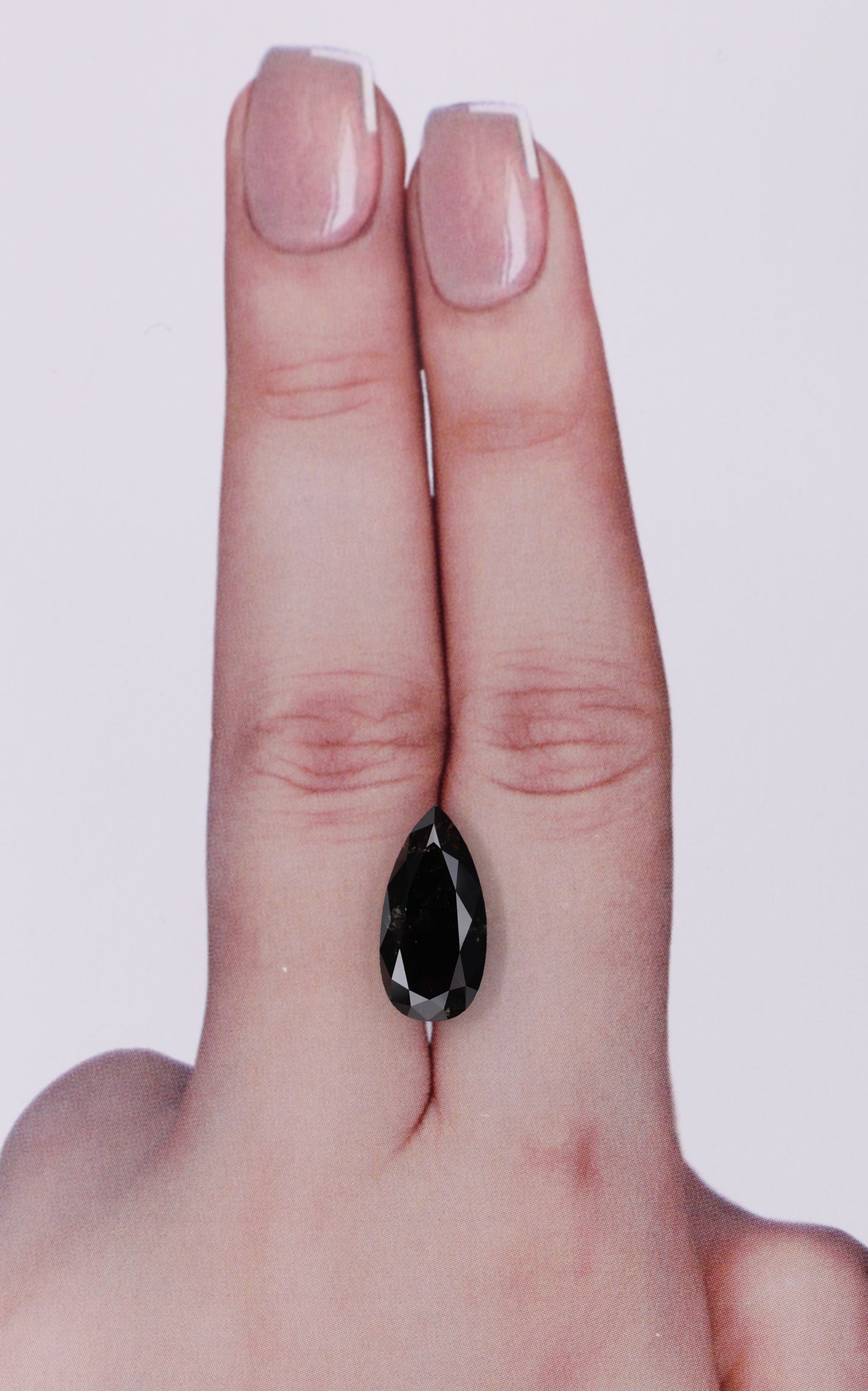 GIA 3.61 Carat Natural Fancy Black Pear Diamond SE-9789GN