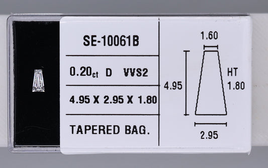 0.20 Carat Natural D VVS2 Tapered baguette Diamond SE-10061B