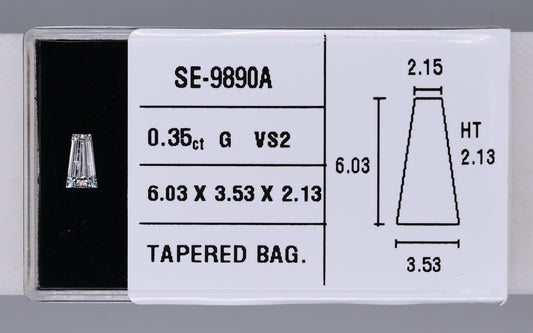 0.35 Carat Natural G VS2 Tapered baguette Diamond SE-9890A