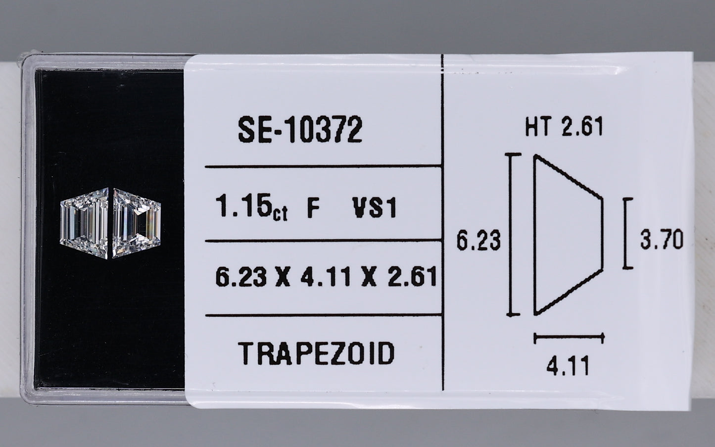 1.15 Carat Natural F VS1 Trapezoid Diamond SE-10372