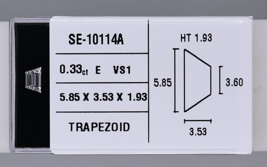 0.33 Carat Natural E VS1 Trapezoid Diamond SE-10114A