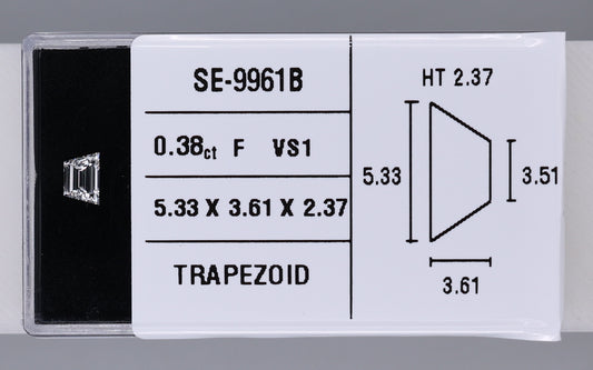 0.38 Carat Natural F VS1 Trapezoid Diamond SE-9961B