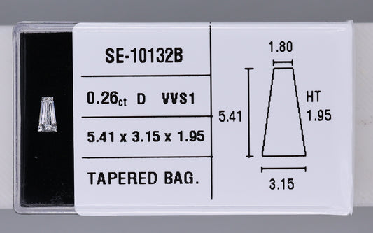0.26 Carat Natural D VVS1 Tapered baguette Diamond SE-10132B