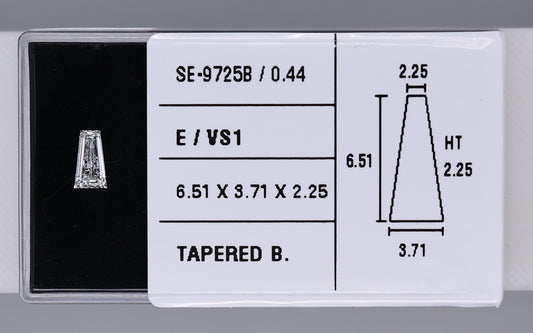 0.44 Carat Natural E VS1 Tapered baguette Diamond SE-9725B
