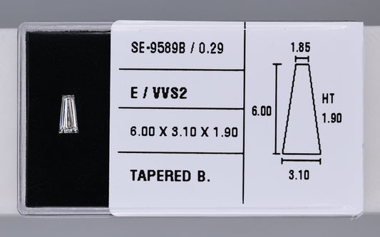 0.29 Carat Natural E VVS2 Tapered baguette Diamond SE-9589B