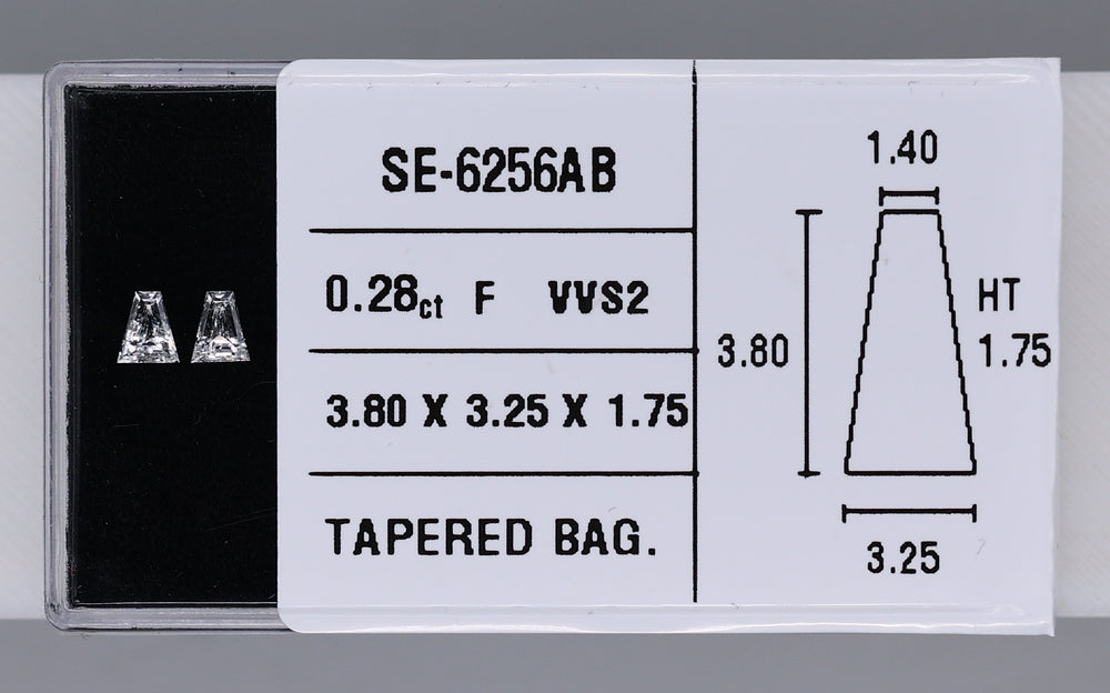 0.28 Carat Natural F VVS2 Tapered baguette Diamond SE-6256AB