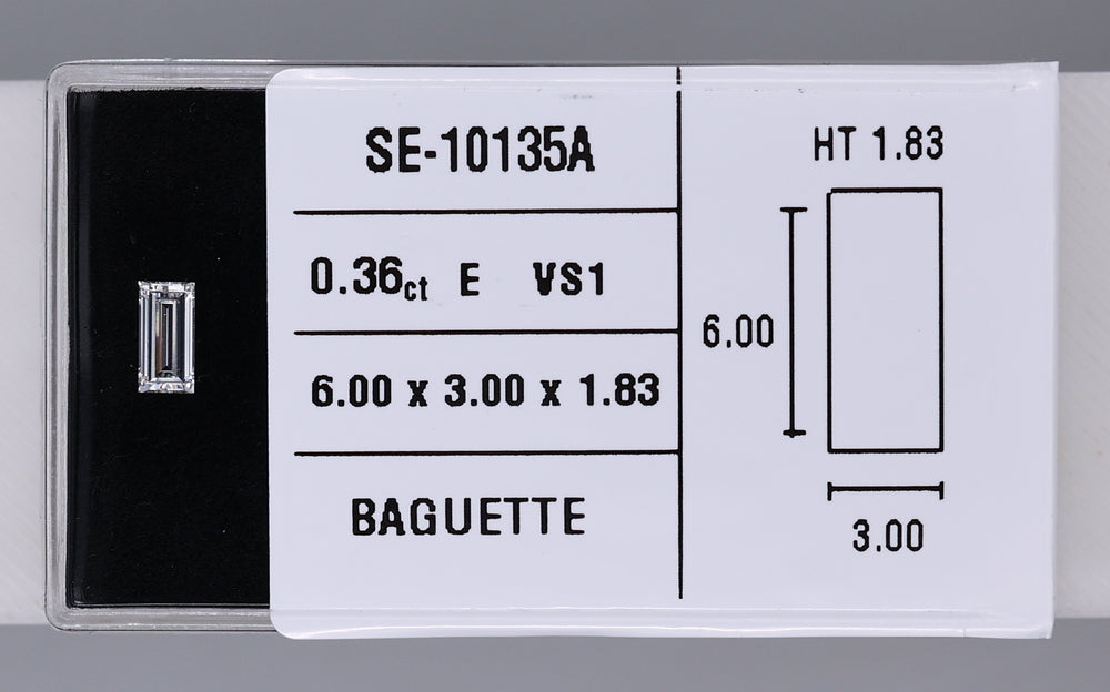 0.36 Carat Natural E VS1 Baguette Diamond SE-10135A