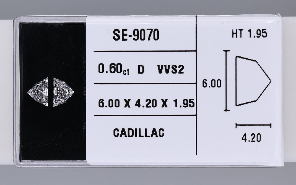 0.60 Carat Natural D VVS2 Trapezoid Diamond SE-9070