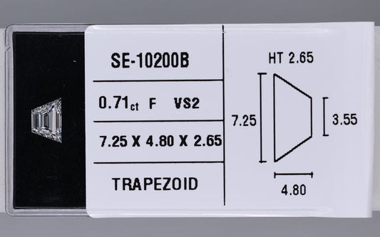 0.71 Carat Natural F VS2 Trapezoid Diamond SE-10200B