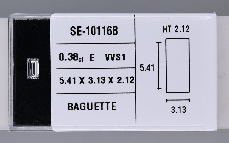 0.38 Carat Natural E VVS1 Baguette Diamond SE-10116B