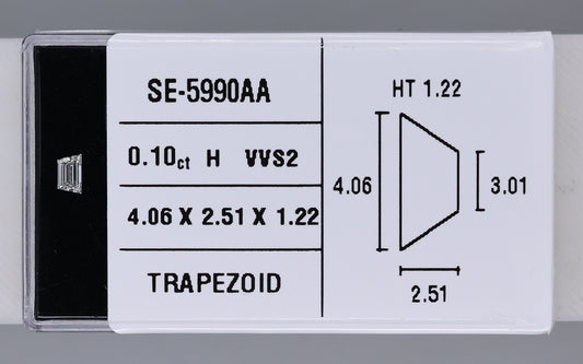 0.10 Carat Natural H VVS2 Trapezoid Diamond SE-5990AA