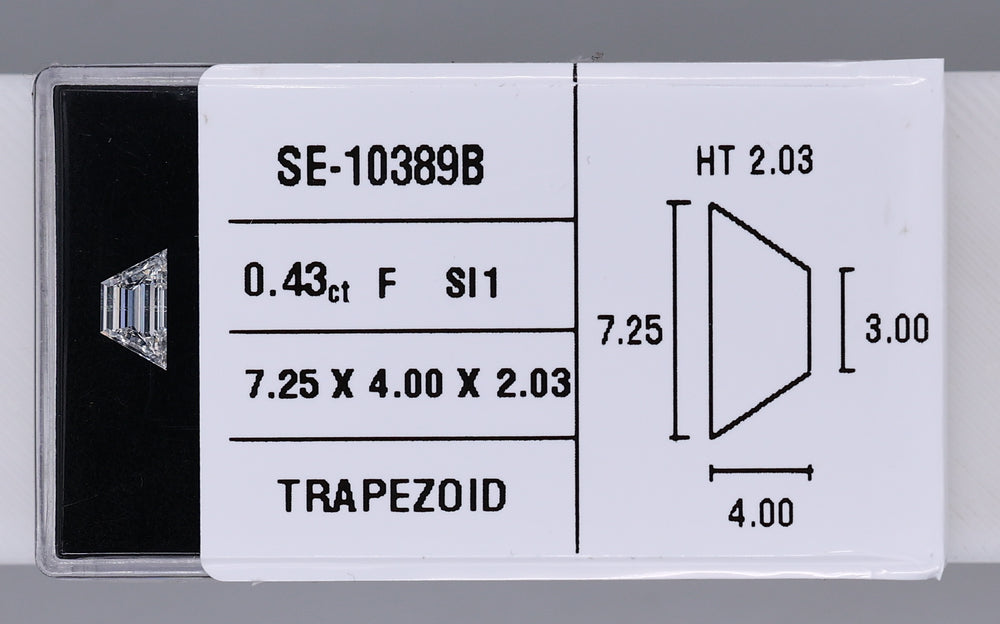0.43 Carat Natural F SI1 Trapezoid Diamond SE-10389B