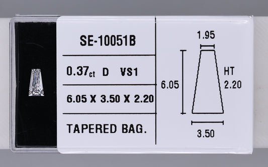 0.37 Carat Natural D VS1 Tapered baguette Diamond SE-10051B