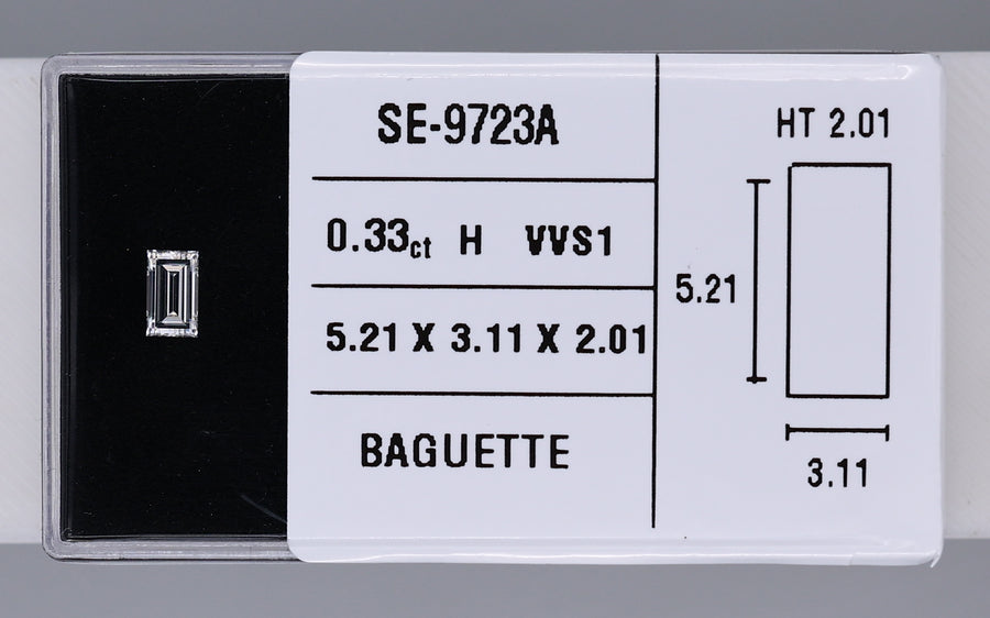 0.33 Carat Natural H VVS1 Baguette Diamond SE-9723A
