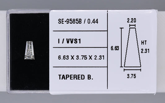 0.44 Carat Natural I VVS1 Tapered baguette Diamond SE-9585B