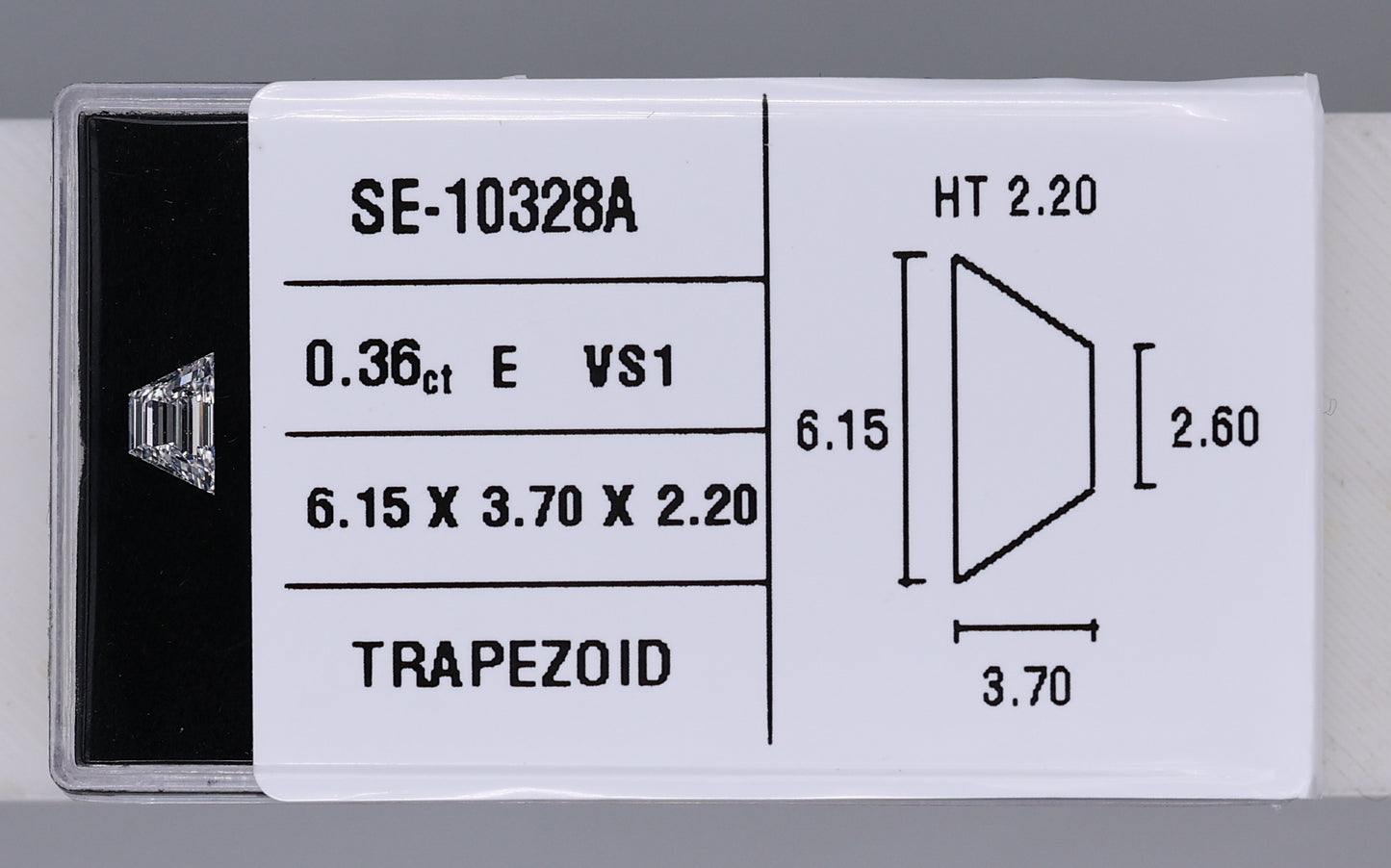 0.36 Carat Natural E VS1 Trapezoid Diamond SE-10328A