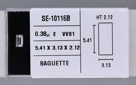0.38 Carat Natural E VVS1 Baguette Diamond SE-10116B