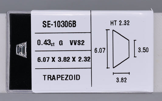0.43 Carat Natural G VVS2 Trapezoid Diamond SE-10306B
