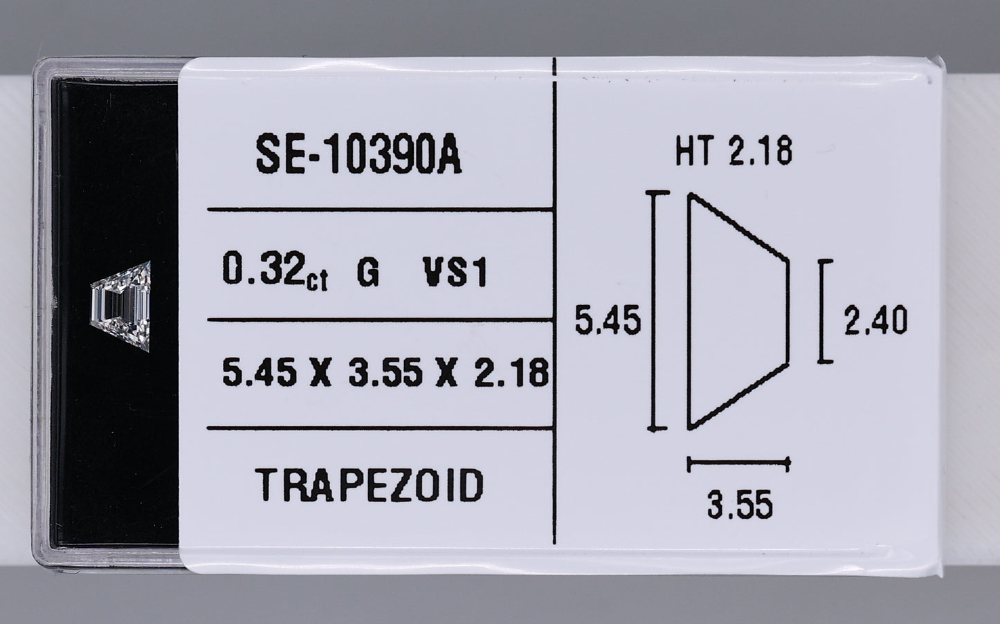 0.32 Carat Natural G VS1 Trapezoid Diamond SE-10390A