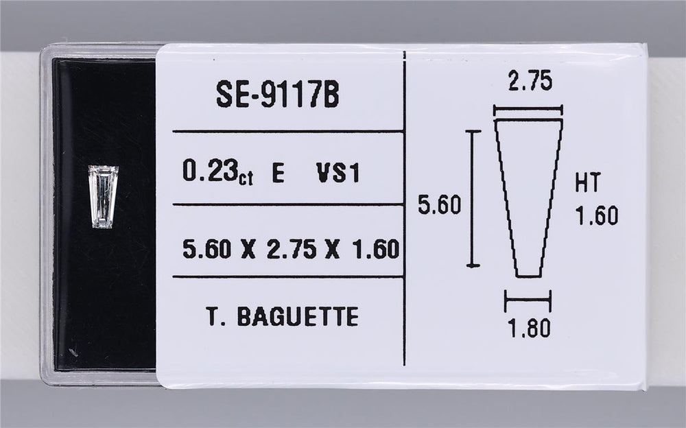 0.23 Carat Natural E VS1 Tapered baguette Diamond SE-9117B