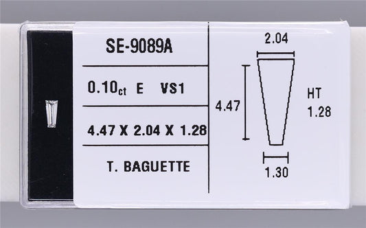 0.10 Carat Natural E VS1 Tapered baguette Diamond SE-9089A