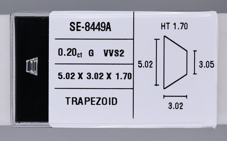 0.20 Carat Natural G VVS2 Trapezoid Diamond SE-8449AA