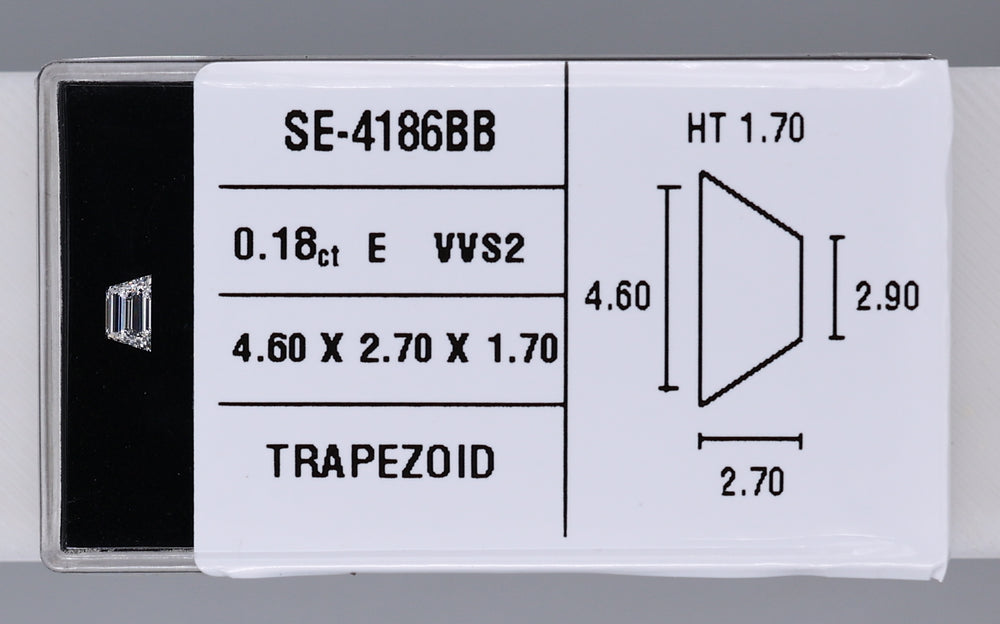 0.18 Carat Natural E VVS2 Trapezoid Diamond SE-4186B