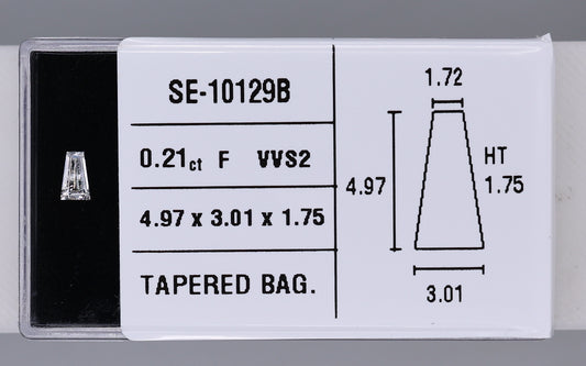 0.21 Carat Natural F VVS2 Tapered baguette Diamond SE-10129B