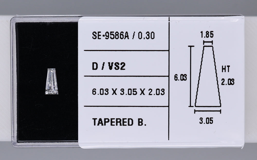 0.30 Carat Natural D VS2 Tapered baguette Diamond SE-9586A