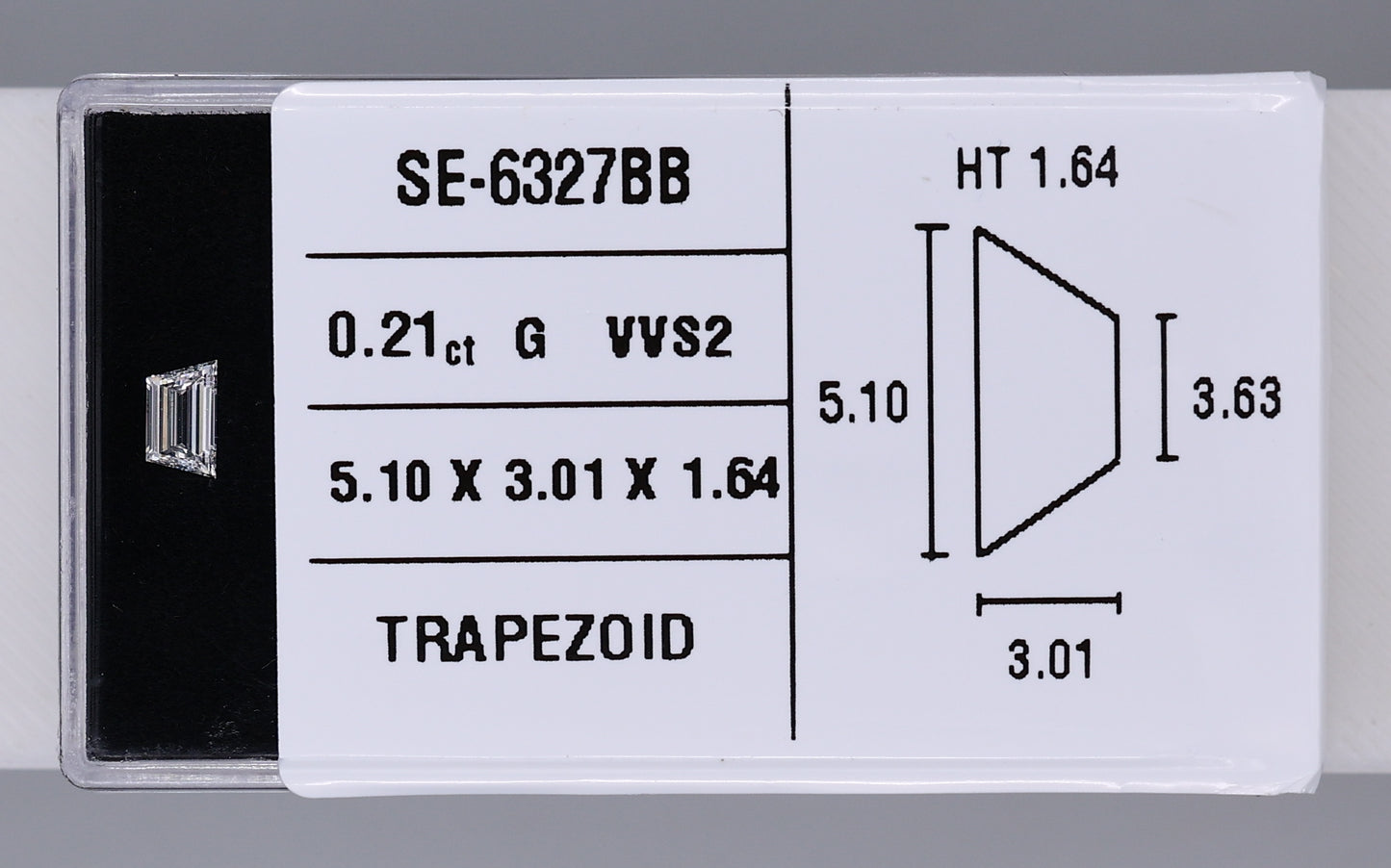 0.21 Carat Natural G VVS2 Trapezoid Diamond SE-6327BB