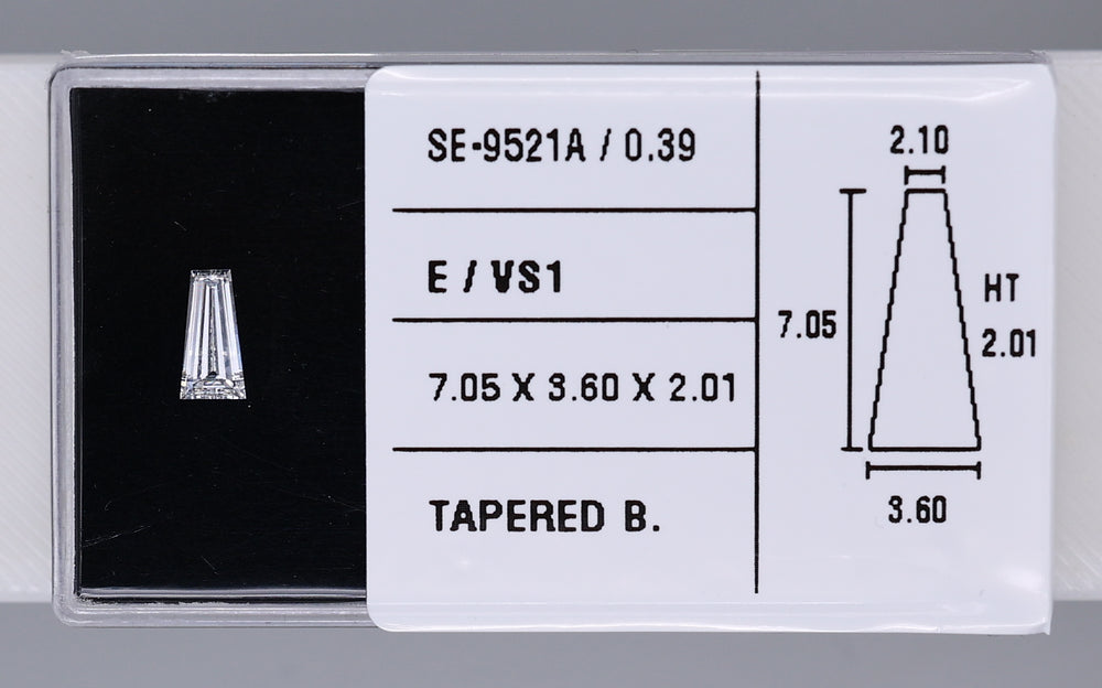0.39 Carat Natural E VS1 Tapered baguette Diamond SE-9521A
