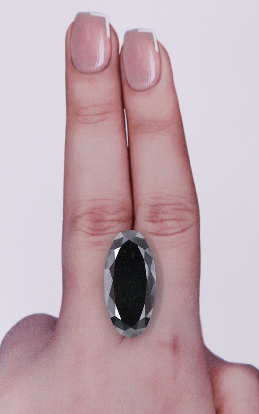 9.51 Carat Natural Fancy Black Oval Diamond SE-10235