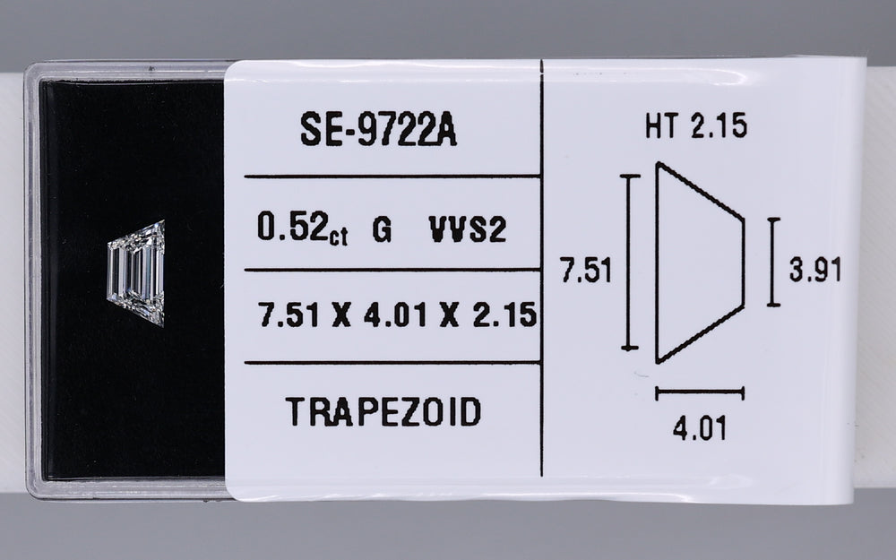 0.52 Carat Natural G VVS2 Trapezoid Diamond SE-9722A