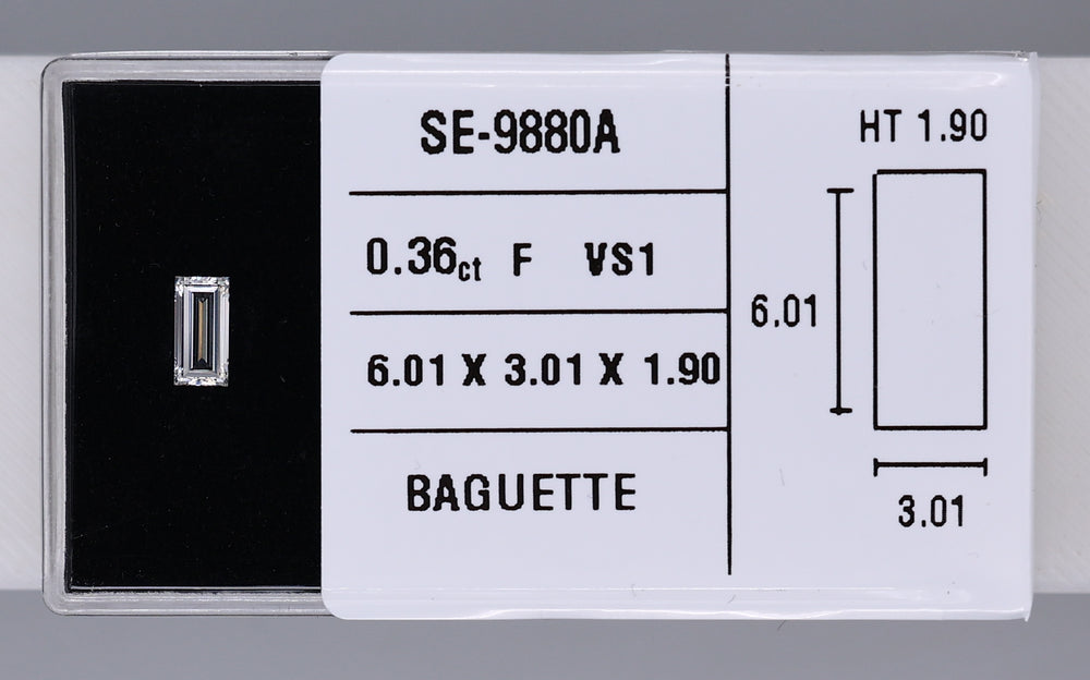 0.36 Carat Natural F VS1 Baguette Diamond SE-9880A