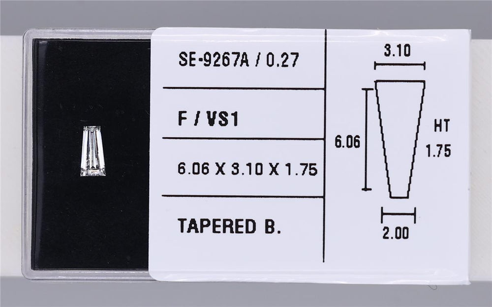 0.27 Carat Natural F VS1 Tapered baguette Diamond SE-9267A
