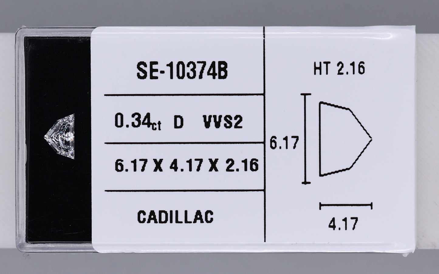 0.34 Carat Natural D VVS2 Trapezoid Diamond SE-10374B