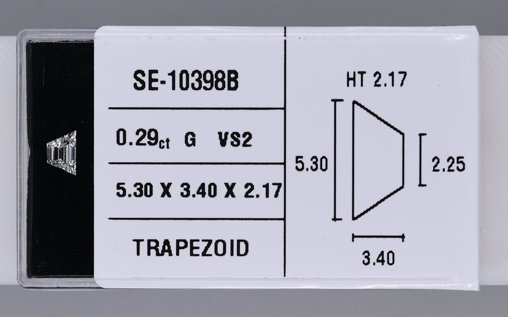 0.29 Carat Natural G VS2 Trapezoid Diamond SE-10398B
