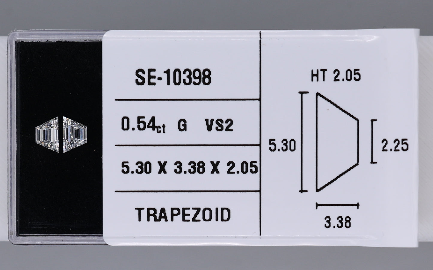0.54 Carat Natural G VS2 Trapezoid Diamond SE-10398