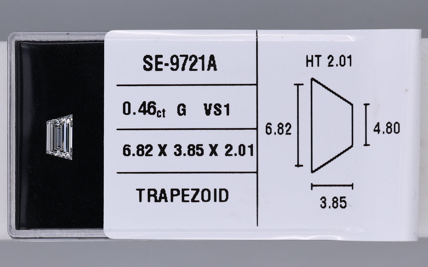 0.46 Carat Natural G VS1 Trapezoid Diamond SE-9721A