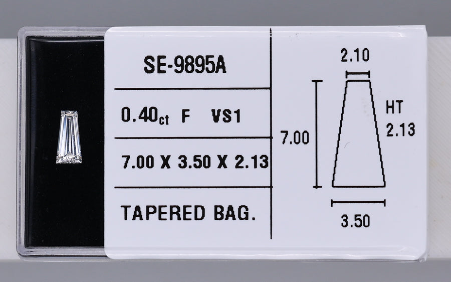 0.40 Carat Natural F VS1 Tapered baguette Diamond SE-9895A