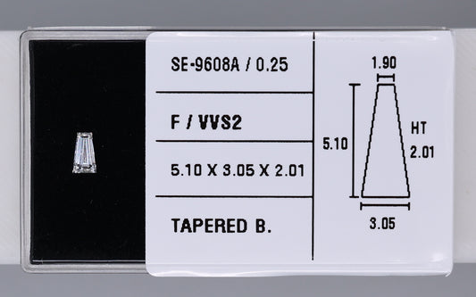 0.25 Carat Natural F VVS2 Tapered baguette Diamond SE-9608A