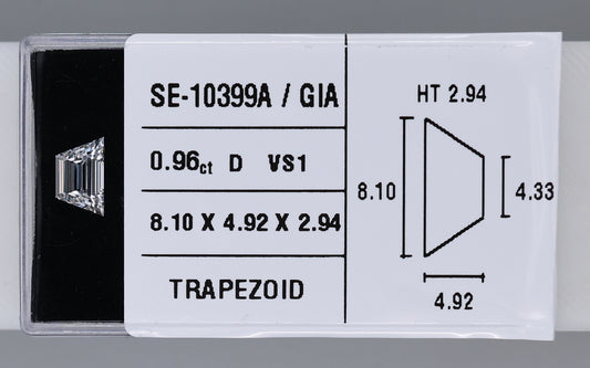 0.96 Carat Natural D VS1 Trapezoid Diamond SE-10399A