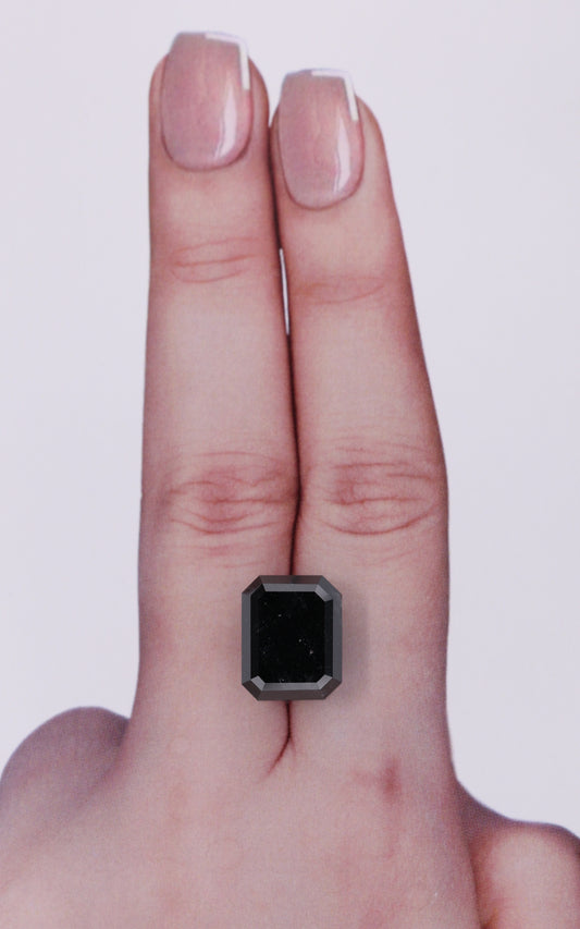 9.71 Carat Natural Fancy Black Emerald Diamond SE-9937