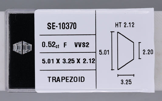 0.52 Carat Natural F VVS2 Trapezoid Diamond SE-10370