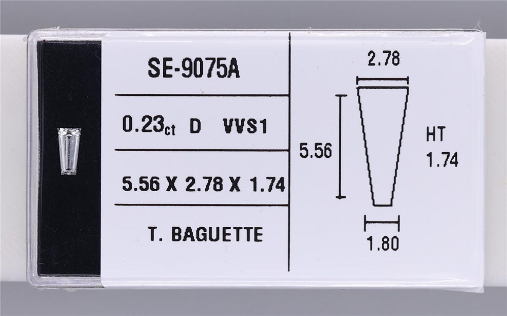 0.23 Carat Natural D VVS1 Tapered baguette Diamond SE-9075A