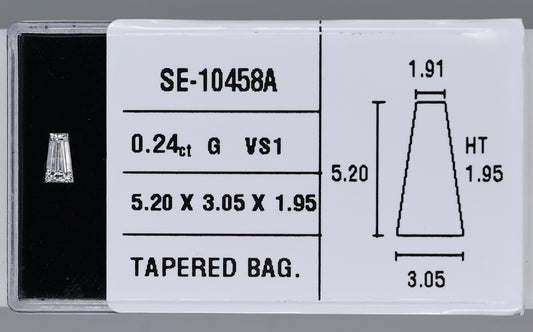 0.24 Carat Natural G VS1 Tapered baguette Diamond SE-10458A