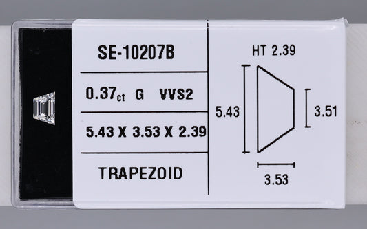 0.37 Carat Natural G VVS2 Trapezoid Diamond SE-10207B