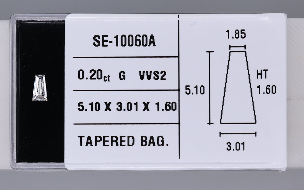0.20 Carat Natural G VVS2 Tapered baguette Diamond SE-10060A