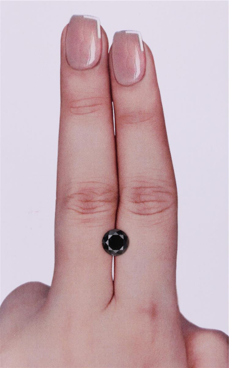 GIA 1.42 Carat Natural Fancy Black Round Diamond SE-9240GN
