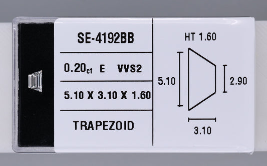 0.20 Carat Natural E VVS2 Trapezoid Diamond SE-4192BB
